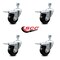 Service Caster 3.5 Inch Hard Rubber 3/8 Inch Threaded Stem Caster Set with Total Lock Brake SCC SCC-TSTTL20S3514-HRS-381615-4 - alternate 5